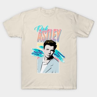 Rick Astley 80s Aesthetic Tribute Design T-Shirt